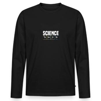 Professeur de sciences pour les enseignants - T-shirt manches longues Premium bio Homme - noir - Devant - Nico (187cm)