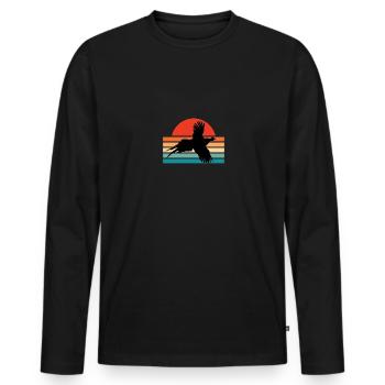 Pheasant Sunset Bird Hunting - Men's Premium Organic Long Sleeve Shirt - black - Front - Nico (187cm)