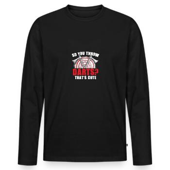 So you throw darts that's cute sport axe and - Men's Premium Organic Long Sleeve Shirt - black - Front - Nico (187cm)