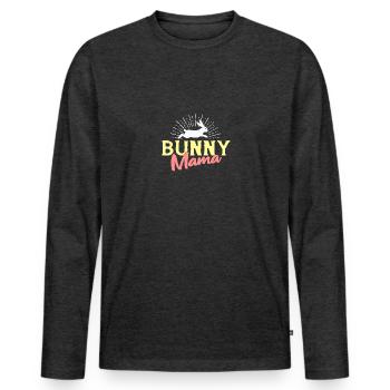 Rabbit Bunny Bunny Mom For Women Girls - Men's Premium Organic Long Sleeve Shirt - heather anthracite - Front - Nico (187cm)