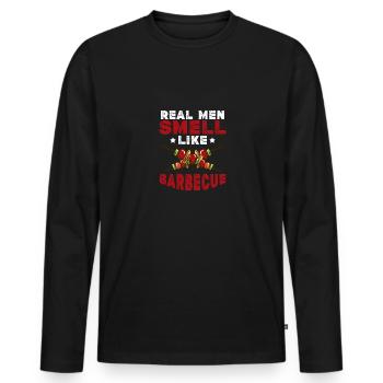 Real Men Smell Like Barbecue Für Männer Pitmaster - Männer Premium Bio Langarmshirt - Schwarz - Vorne - Nico (187cm)