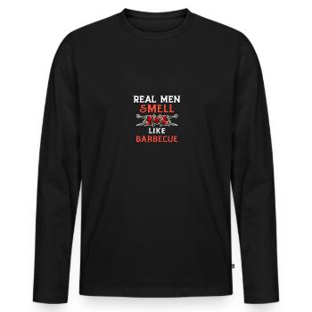 Real Men Smell Like Barbecue Für Männer Pitmaster - Männer Premium Bio Langarmshirt - Schwarz - Vorne - Nico (187cm)