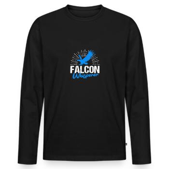Faucon Whisperer Ornithologie Fauconnier - T-shirt manches longues Premium bio Homme - noir - Devant - Nico (187cm)