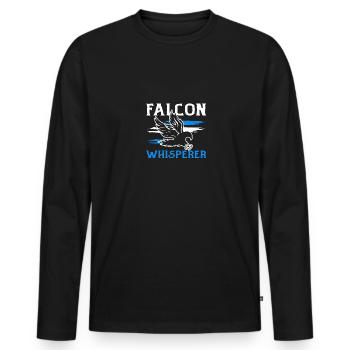 Falcon Whisperer Ornithologie Falkner - Männer Premium Bio Langarmshirt - Schwarz - Vorne - Nico (187cm)