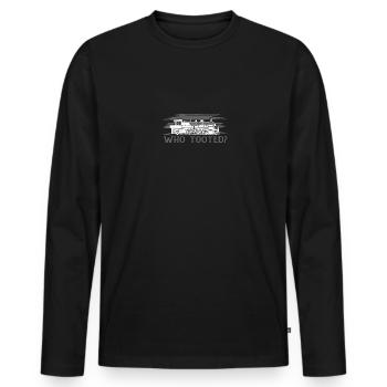 Qui Tooted Pour Les Amoureux Du Train Conducteur - T-shirt manches longues Premium bio Homme - noir - Devant - Nico (187cm)