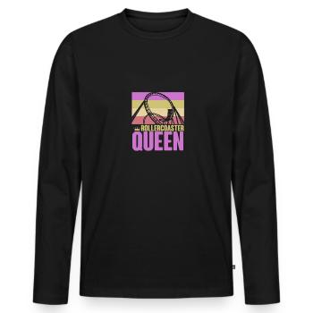 Rollercoaster Queen Achterbahn Für Frauen Mädchen - Männer Premium Bio Langarmshirt - Schwarz - Vorne - Nico (187cm)
