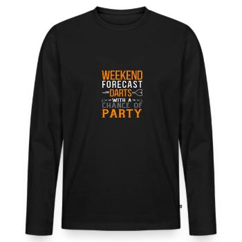 Fléchettes de prévisions de week-end avec une chance de fête - T-shirt manches longues Premium bio Homme - noir - Devant - Nico (187cm)