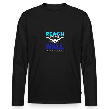 Reach For The Wall Swimming Retro Vintage For - T-shirt manches longues Premium bio Homme - noir - Devant - Nico (187cm)