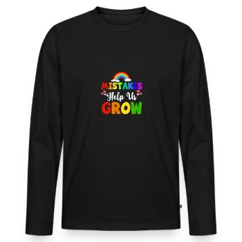 Mistakes Help Us Grow for Educators Teachers - Men's Premium Organic Long Sleeve Shirt - black - Front - Nico (187cm)