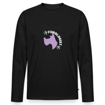 Furologiste Toiletteur pour chiens Soins pour animaux de compagnie - T-shirt manches longues Premium bio Homme - noir - Devant - Nico (187cm)