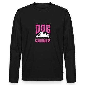 Dog Groomer Hundefrisör Haustierpflege Männer - Männer Premium Bio Langarmshirt - Schwarz - Vorne - Nico (187cm)