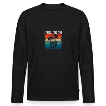 Je vous trouverai cueillette de champignons pour les collecteurs de pil - T-shirt manches longues Premium bio Homme - noir - Devant - Nico (187cm)