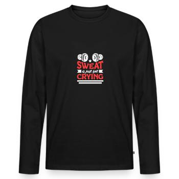 La sueur n’est que de la graisse pleurant Gym Workout Fitness pour - T-shirt manches longues Premium bio Homme - noir - Devant - Nico (187cm)