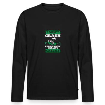 I Don't Crash I Do Random Gravity Checks Mountain - Männer Premium Bio Langarmshirt - Schwarz - Vorne - Nico (187cm)