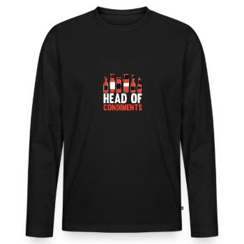 Chef de condiments pour les amateurs de grillades - T-shirt manches longues Premium bio Homme - noir - Devant - Nico (187cm)