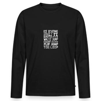Ice Skating Eislaufen Eistanzen Frauen Mädchen - Männer Premium Bio Langarmshirt - Schwarz - Vorne - Nico (187cm)