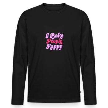I Bake People Happy Für Kuchen Cupcake Bäcker - Männer Premium Bio Langarmshirt - Schwarz - Vorne - Nico (187cm)