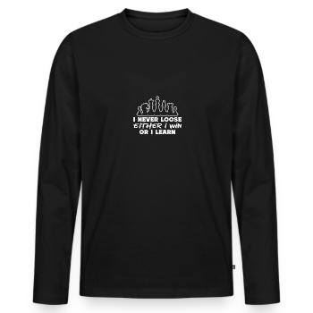 I Never Loose Either Win or I Learn for - Men's Premium Organic Long Sleeve Shirt - black - Front - Nico (187cm)