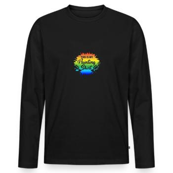 C’est ma peinture de chemise de peinture pour les peintres - T-shirt manches longues Premium bio Homme - noir - Devant - Nico (187cm)