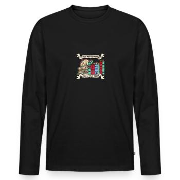 Trop de livres Trop peu de temps Rat de bibliothèque - T-shirt manches longues Premium bio Homme - noir - Devant - Nico (187cm)