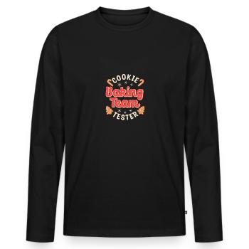 Testeur de l’équipe de cuisson des biscuits Pain d’épices de Noël - T-shirt manches longues Premium bio Homme - noir - Devant - Nico (187cm)
