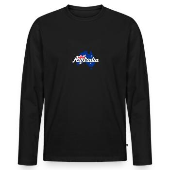 Australien Kontinent Australien Land Männer Frauen - Männer Premium Bio Langarmshirt - Schwarz - Vorne - Nico (187cm)