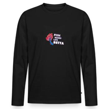 Fish Makes Life Betta Splendens for Men Women - Männer Premium Bio Langarmshirt - Schwarz - Vorne - Nico (187cm)