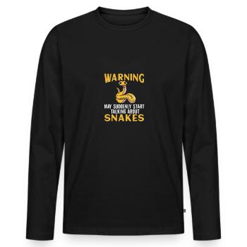 Suddenly Talk About Snakes Für Reptilienbesitzer - Männer Premium Bio Langarmshirt - Schwarz - Vorne - Nico (187cm)