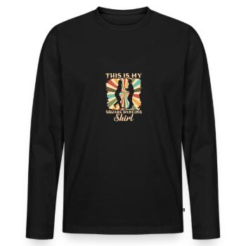 C’est ma chemise de danse carrée pour les danseurs qui dansent - T-shirt manches longues Premium bio Homme - noir - Devant - Nico (187cm)