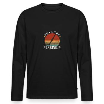 Fear The Clarinets Clarinette pour clarinettistes - T-shirt manches longues Premium bio Homme - noir - Devant - Nico (187cm)