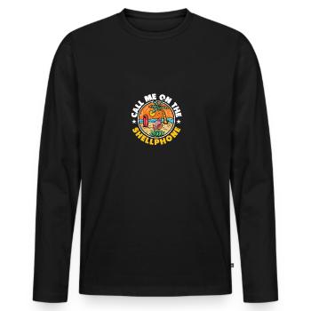 Appelez-moi sur le Shellphone Beach Vacation Men - T-shirt manches longues Premium bio Homme - noir - Devant - Nico (187cm)