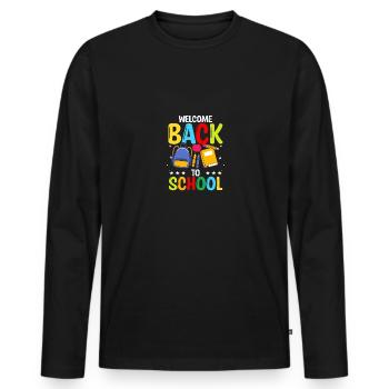 Welcome Back To School For Teachers Men Women - Men's Premium Organic Long Sleeve Shirt - black - Front - Nico (187cm)