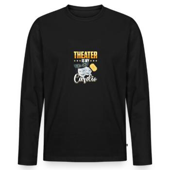 Le théâtre c’est mon cardio Acteurs Hommes Femmes - T-shirt manches longues Premium bio Homme - noir - Devant - Nico (187cm)