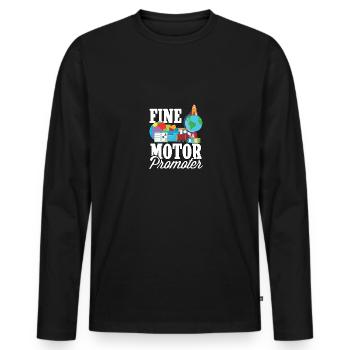 Fine Motor Promoter for Occupational Therapists - Men's Premium Organic Long Sleeve Shirt - black - Front - Nico (187cm)