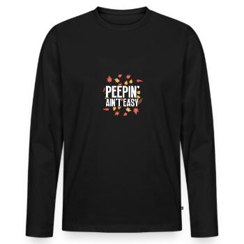 Peepin' Ain’t Easy Feuilles d’automne Feuillage d’automne - T-shirt manches longues Premium bio Homme - noir - Devant - Nico (187cm)