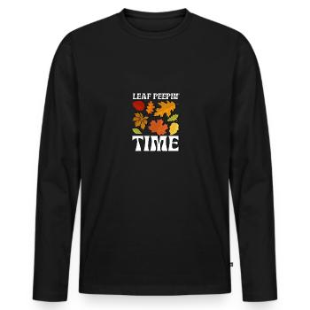 Leaf Peeping Time Autumn Leaves Autumn Foliage - Men's Premium Organic Long Sleeve Shirt - black - Front - Nico (187cm)