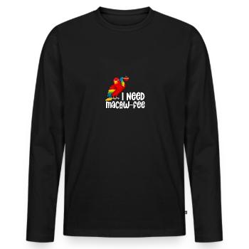 J’ai besoin de la fée ara pour les amateurs de café - T-shirt manches longues Premium bio Homme - noir - Devant - Nico (187cm)