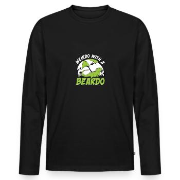 Weirdo avec un animal de compagnie Beardo Lizard Gecko - T-shirt manches longues Premium bio Homme - noir - Devant - Nico (187cm)