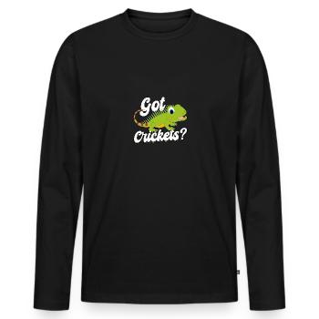 Got Crickets Lézard Gecko Pet Reptile - T-shirt manches longues Premium bio Homme - noir - Devant - Nico (187cm)