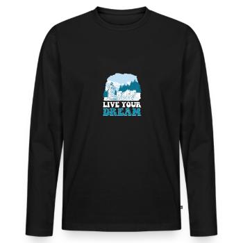 Vivez les chiens de traîneau de vos rêves - T-shirt manches longues Premium bio Homme - noir - Devant - Nico (187cm)