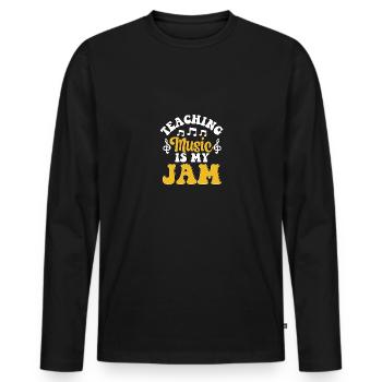 Teaching Music Is My Jam Für Musiklehrer Lehrer - Männer Premium Bio Langarmshirt - Schwarz - Vorne - Nico (187cm)