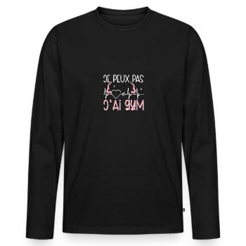 Je Peux Pas J'ai Gym Für Turnerinnen Und Turner - Männer Premium Bio Langarmshirt - Schwarz - Vorne - Nico (187cm)