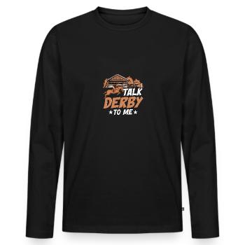 Parlez-moi de Derby pour les propriétaires de chevaux Hommes Femmes - T-shirt manches longues Premium bio Homme - noir - Devant - Nico (187cm)