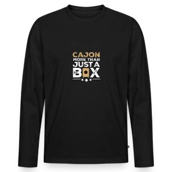 Cajon Plus qu’une simple boîte Kachon - T-shirt manches longues Premium bio Homme - noir - Devant - Nico (187cm)