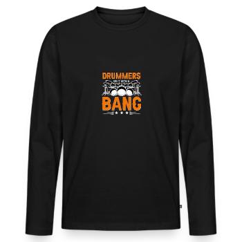 Les batteurs le font avec un bang pour les batteurs - T-shirt manches longues Premium bio Homme - noir - Devant - Nico (187cm)