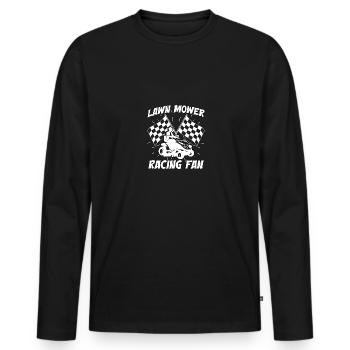 Lawn Mower Racing Fan Rasenmäher Rasenmäherrennen - Männer Premium Bio Langarmshirt - Schwarz - Vorne - Nico (187cm)