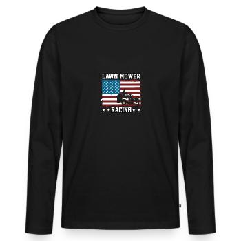 Lawn Mower Racing USA Rasenmäher Rasenmäherrennen - Men's Premium Organic Long Sleeve Shirt - black - Front - Nico (187cm)