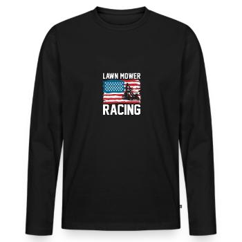 Tondeuse à gazon Racing USA Rasenmäher Rasenmäherrennen - T-shirt manches longues Premium bio Homme - noir - Devant - Nico (187cm)