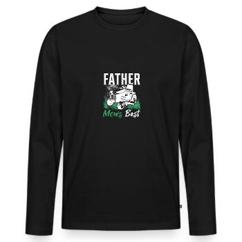 La meilleure tondeuse à gazon de Father Mow Course de tondeuses à gazon - T-shirt manches longues Premium bio Homme - noir - Devant - Nico (187cm)