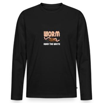 Vermifuger les déchets de lombriculture - T-shirt manches longues Premium bio Homme - noir - Devant - Nico (187cm)